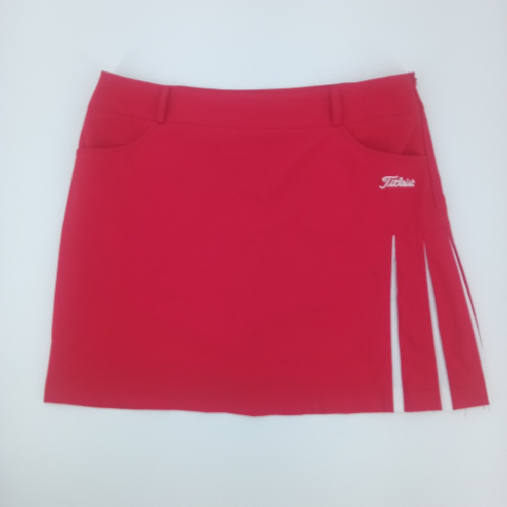 Titleist Womens Red Golf Skort Pleated Side Athletic Skirt Size 77
